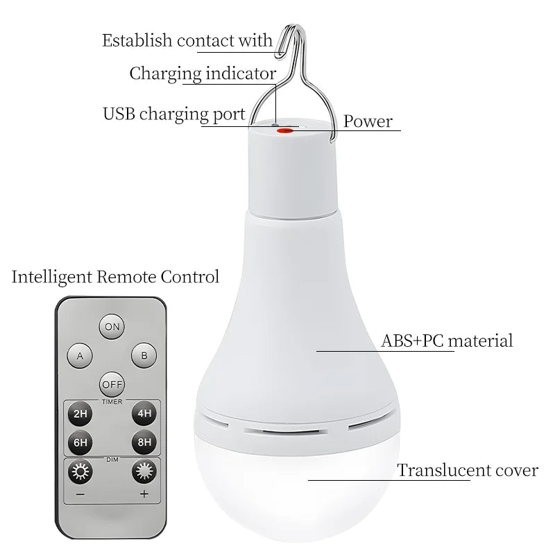 Rechargeable Solar Camping Light with remote control