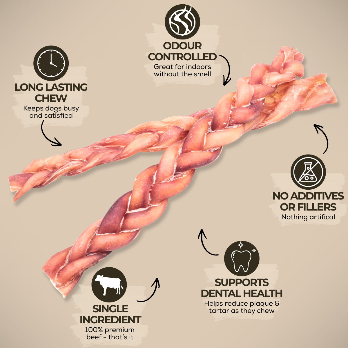 12 Inch Standard Braided Bully Stick