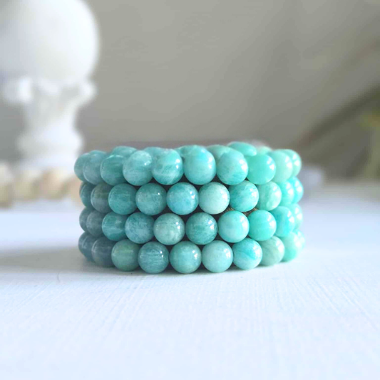 Amazonite Gemstone Bead Bracelet - North America Solutions Ltd