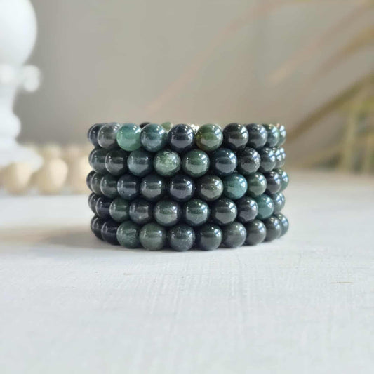 Moss Agate Gemstone Bead Bracelet - North America Solutions Ltd
