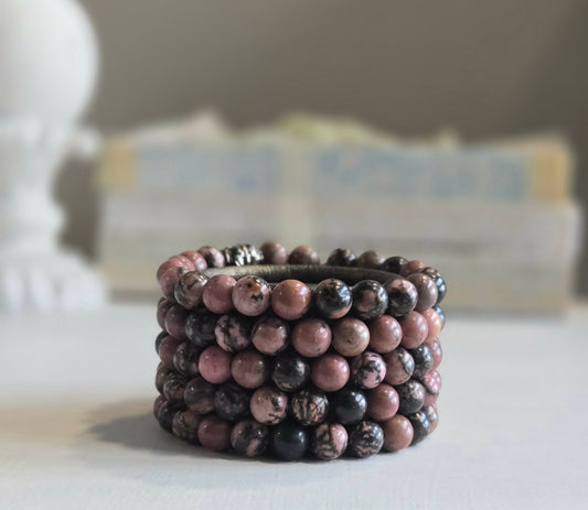 Rhodonite Gemstone Bracelet - North America Solutions Ltd
