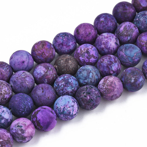 American Turquoise Frosted Indigo Gemstone Bead (Dyed) - North America Solutions Ltd