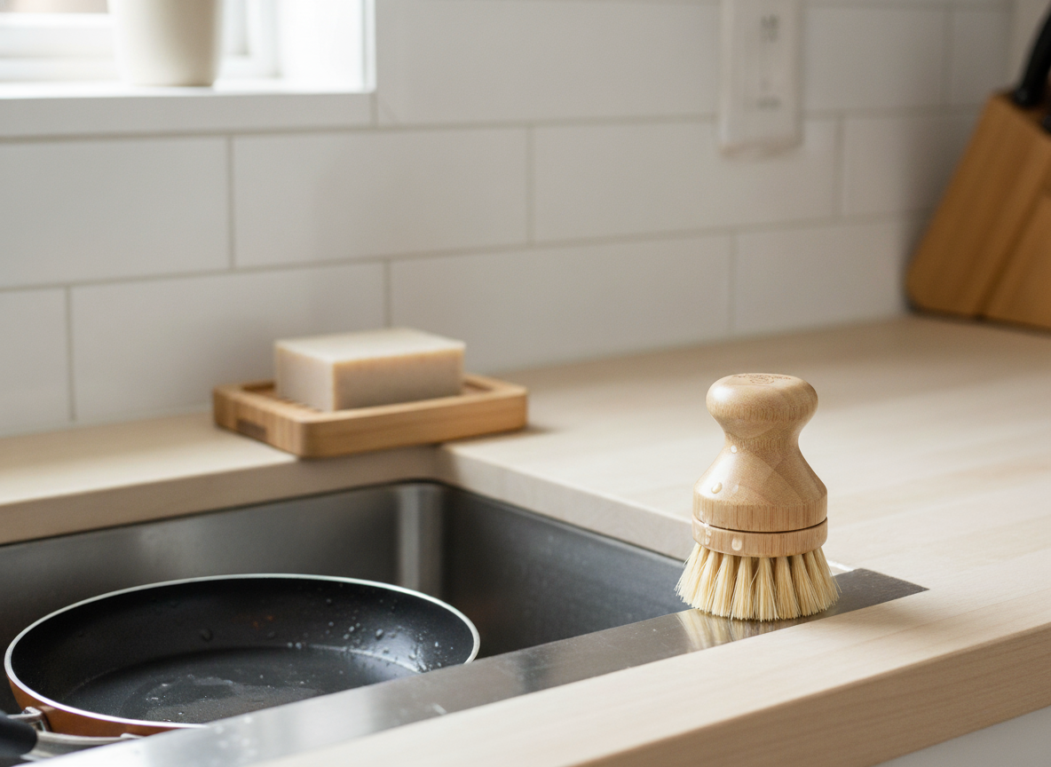 Bamboo Dish Brush with Sisal Bristles | Zero-Waste Cleaning