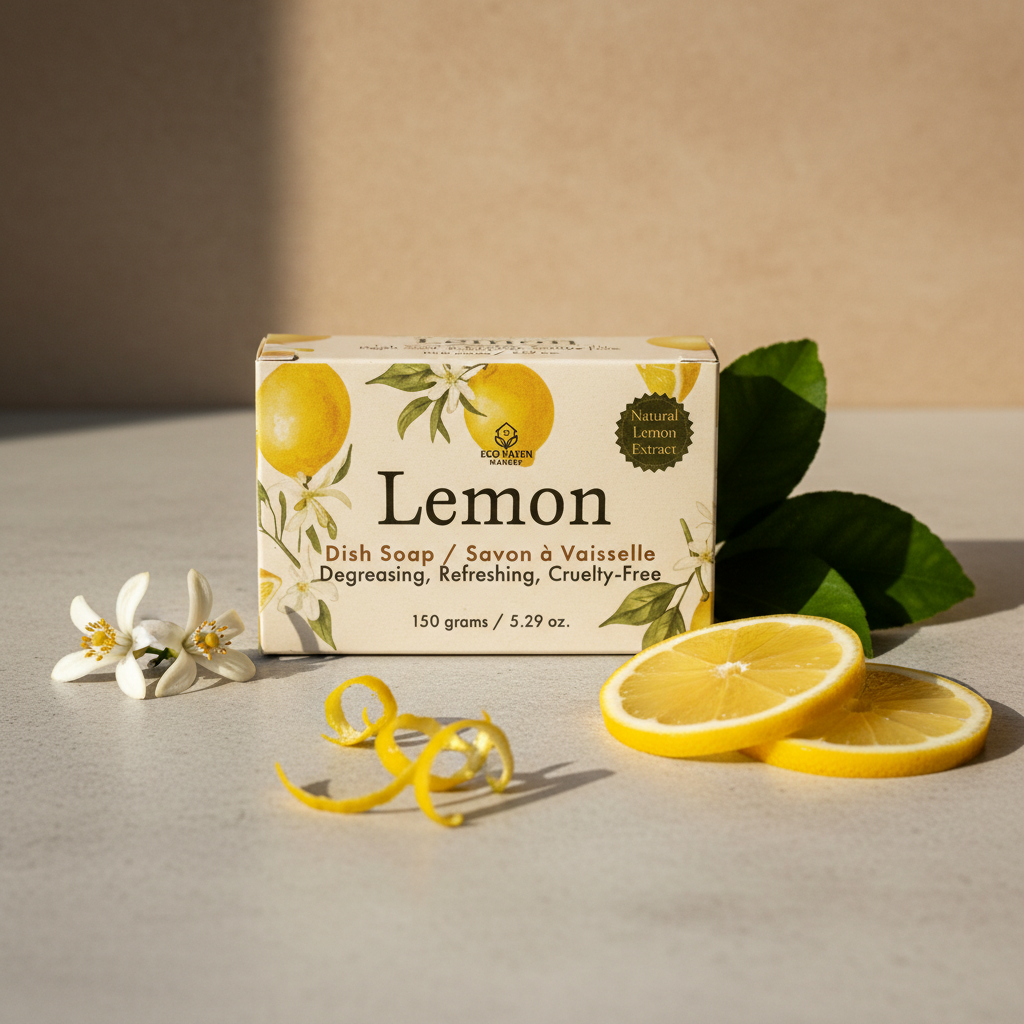 Zero-Waste Solid Dish Soap Bar | Lemon & Vegan