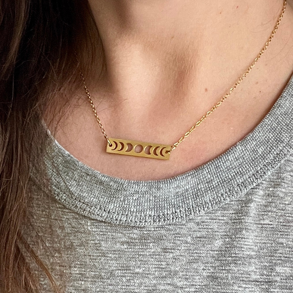 Lunar Journey Moon Phases Necklace