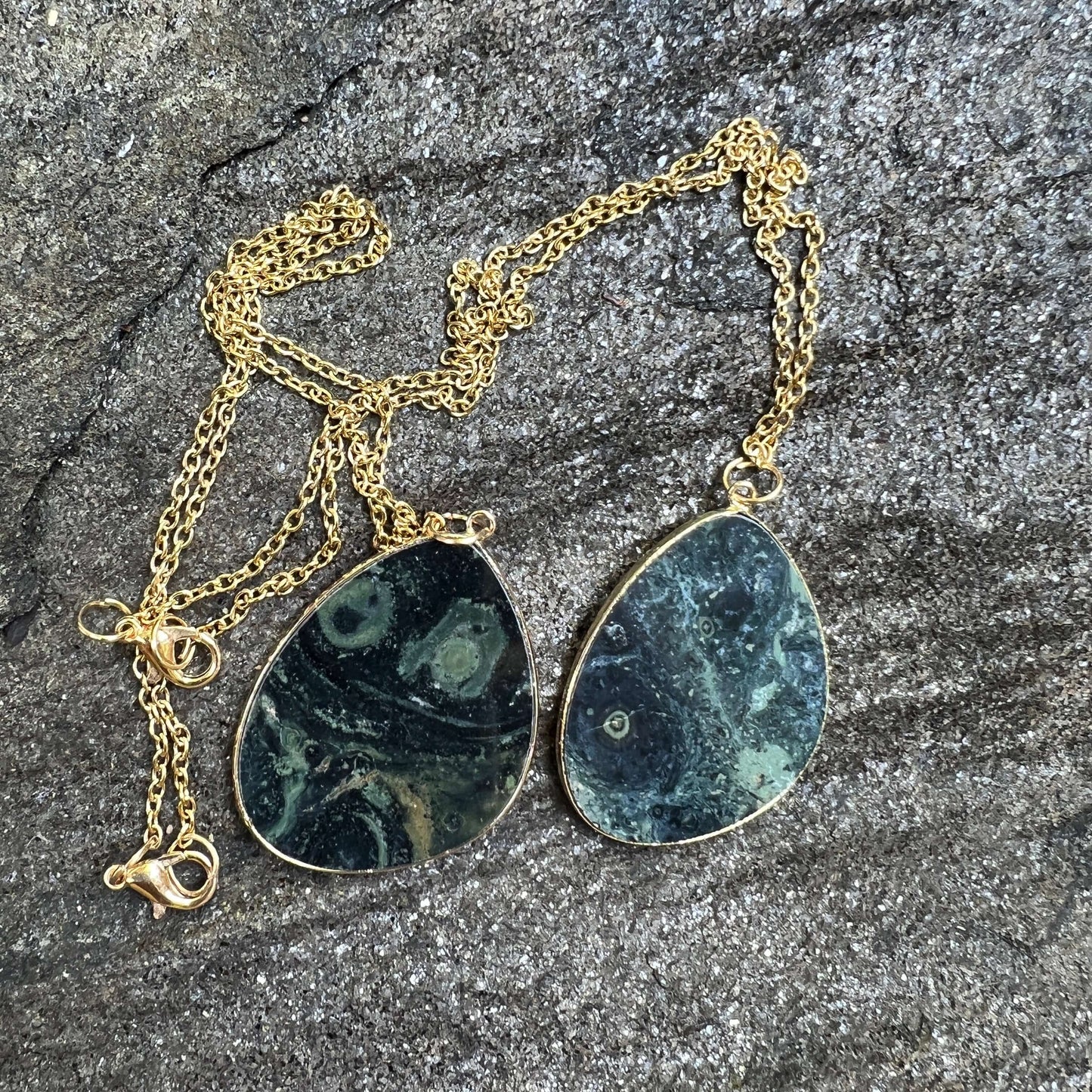 Kambaba Jasper Slice Necklace