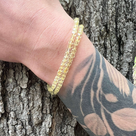 Citrine Cube Bracelet - Subtle Radiance Collection