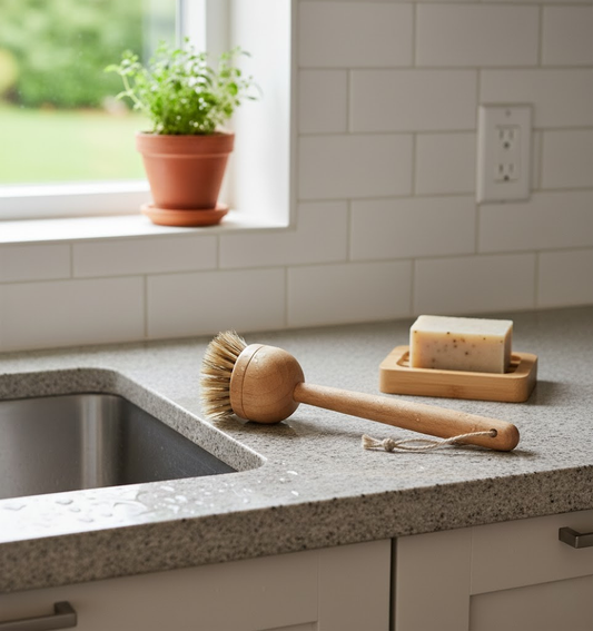 Long Handle Bamboo Scrub Brush | Heavy-Duty Cleaning Power