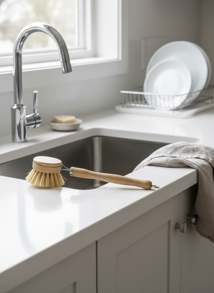 Long Handle Bamboo Pan Brush | With Replaceable Head