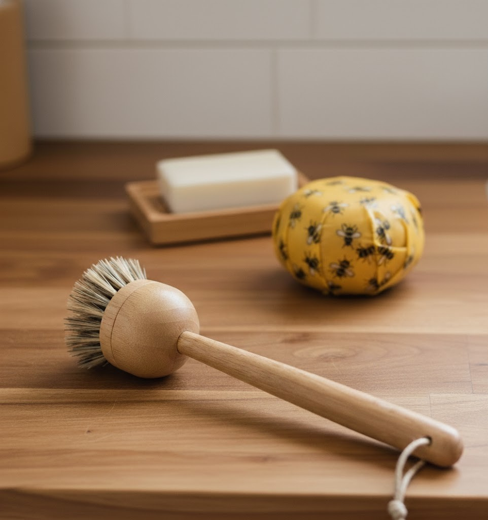 Long Handle Bamboo Scrub Brush | Heavy-Duty Cleaning Power