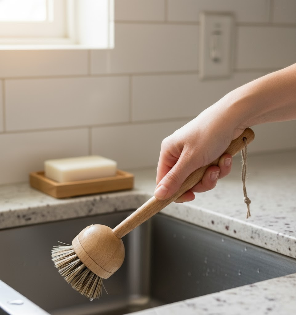 Long Handle Bamboo Scrub Brush | Heavy-Duty Cleaning Power