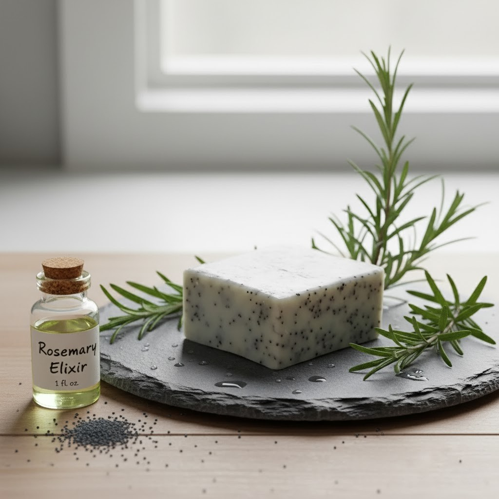 Rosemary & Poppy Seed Shampoo Bar | Stimulate & Cleanse