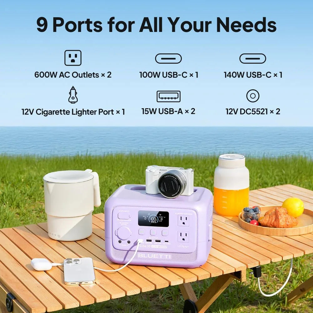BLUETTI Elite 30 V2 Portable Power Station  Generator For Outdoor Camping Home Emerge