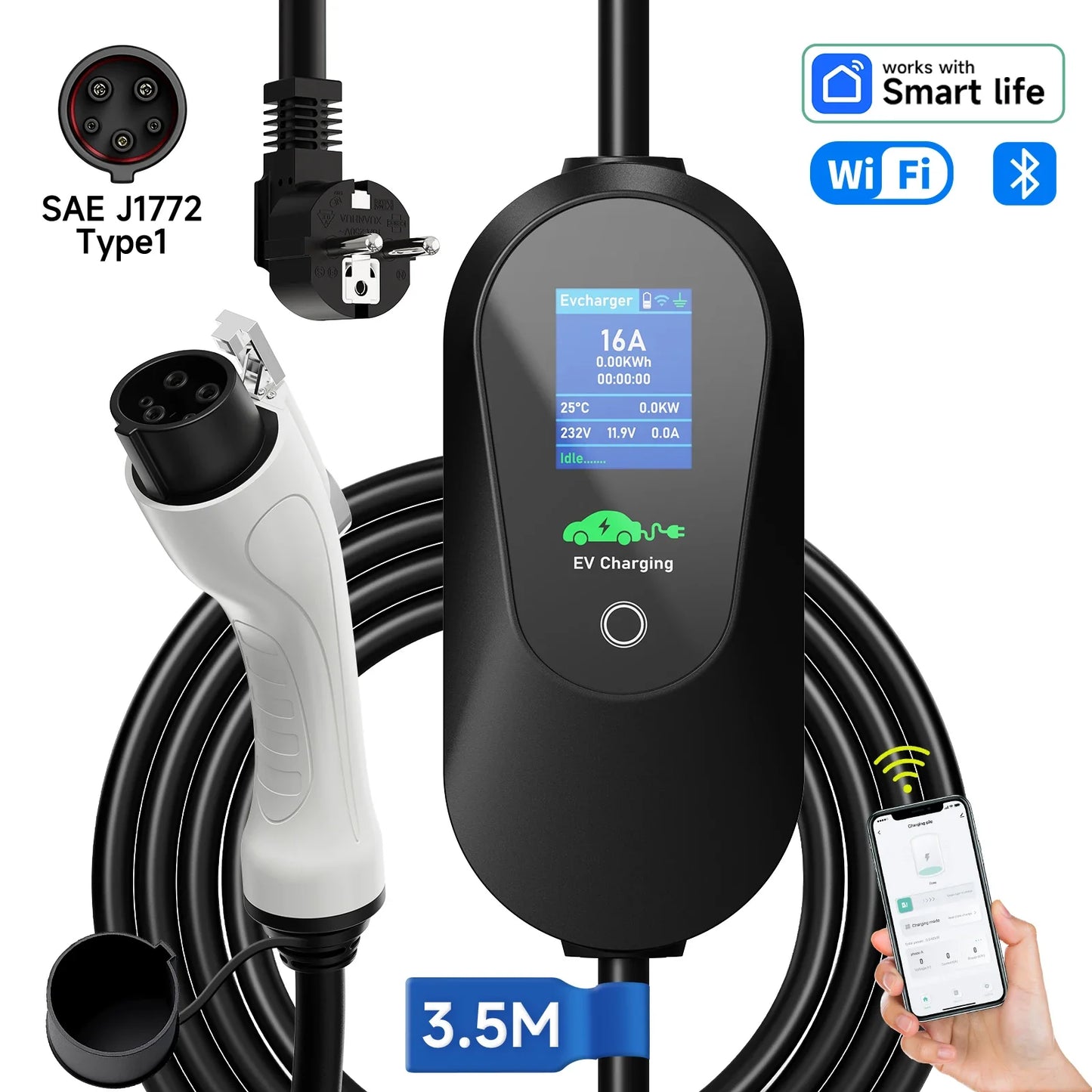 Portable EV Charger 3.6KW WiFi