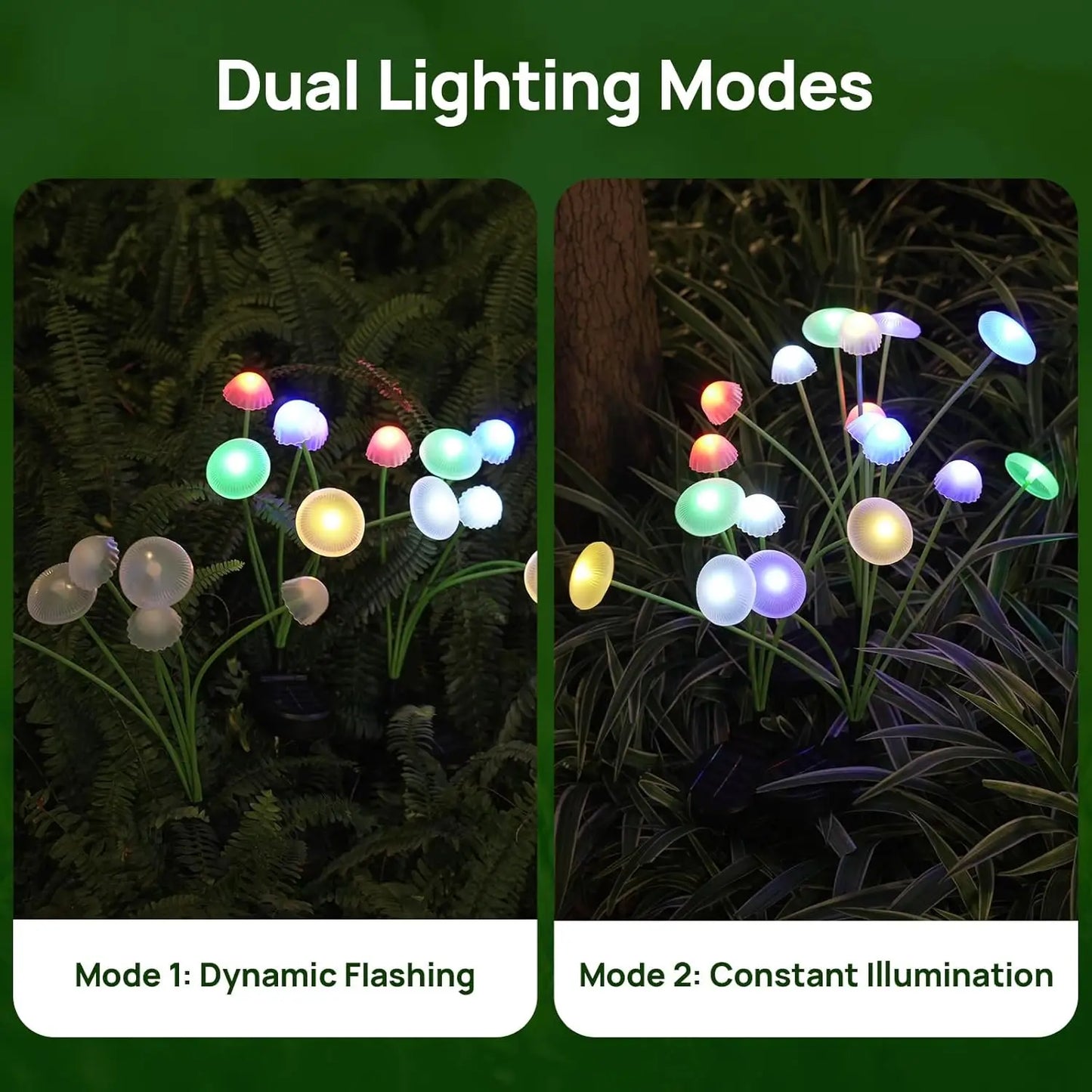 Solar Mushroom Garden Lights Dual Mode for Garden Ambiance