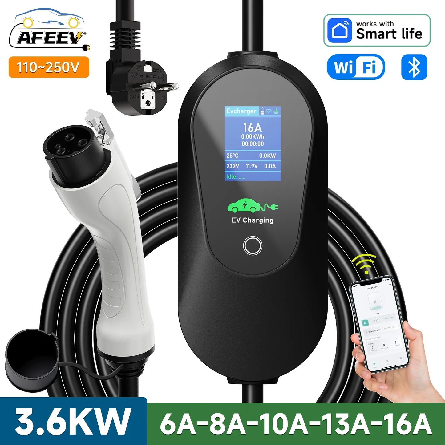 Portable EV Charger 3.6KW WiFi