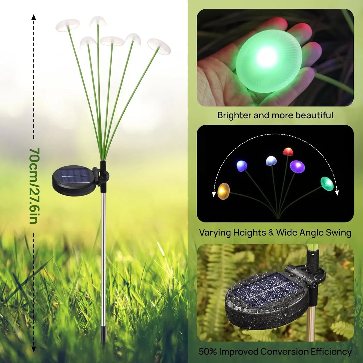 Solar Mushroom Garden Lights Dual Mode for Garden Ambiance