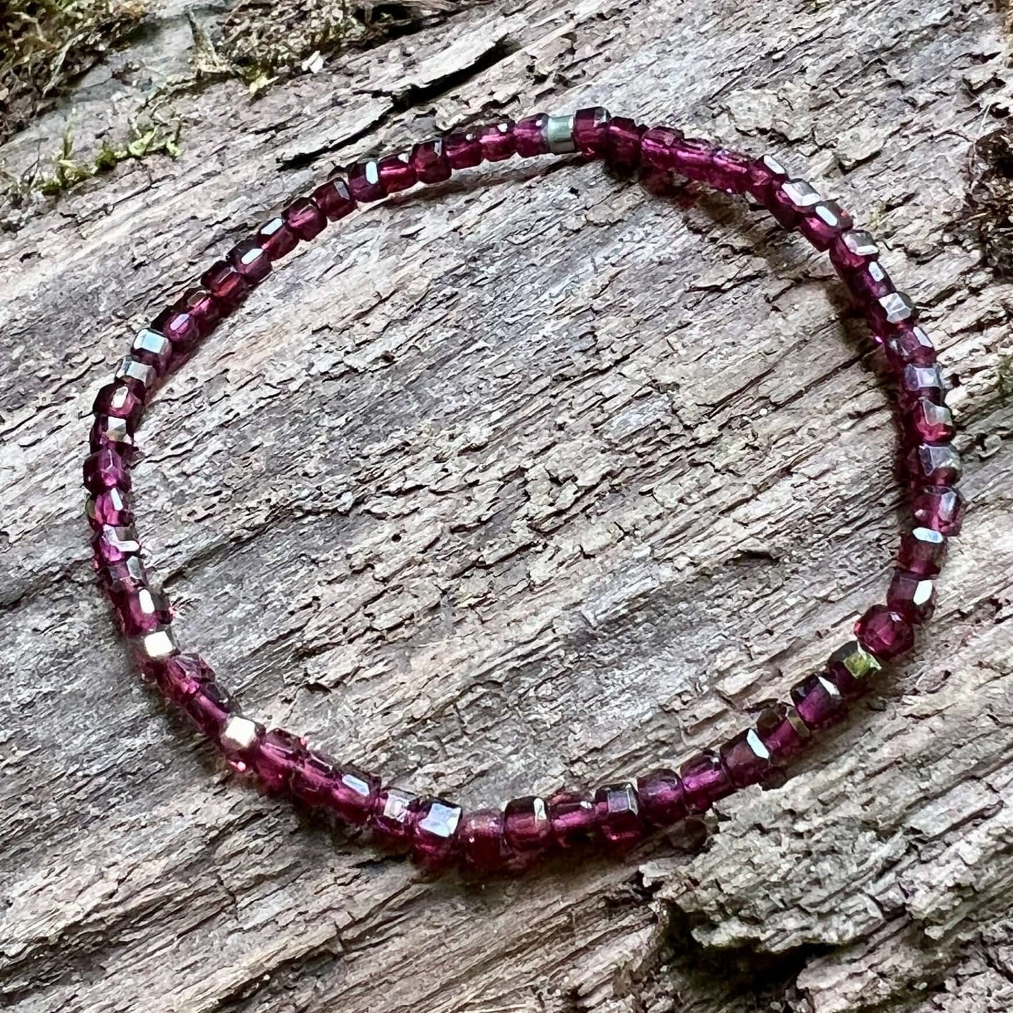 Purple Garnet Cube Bracelet - Subtle Radiance Collection