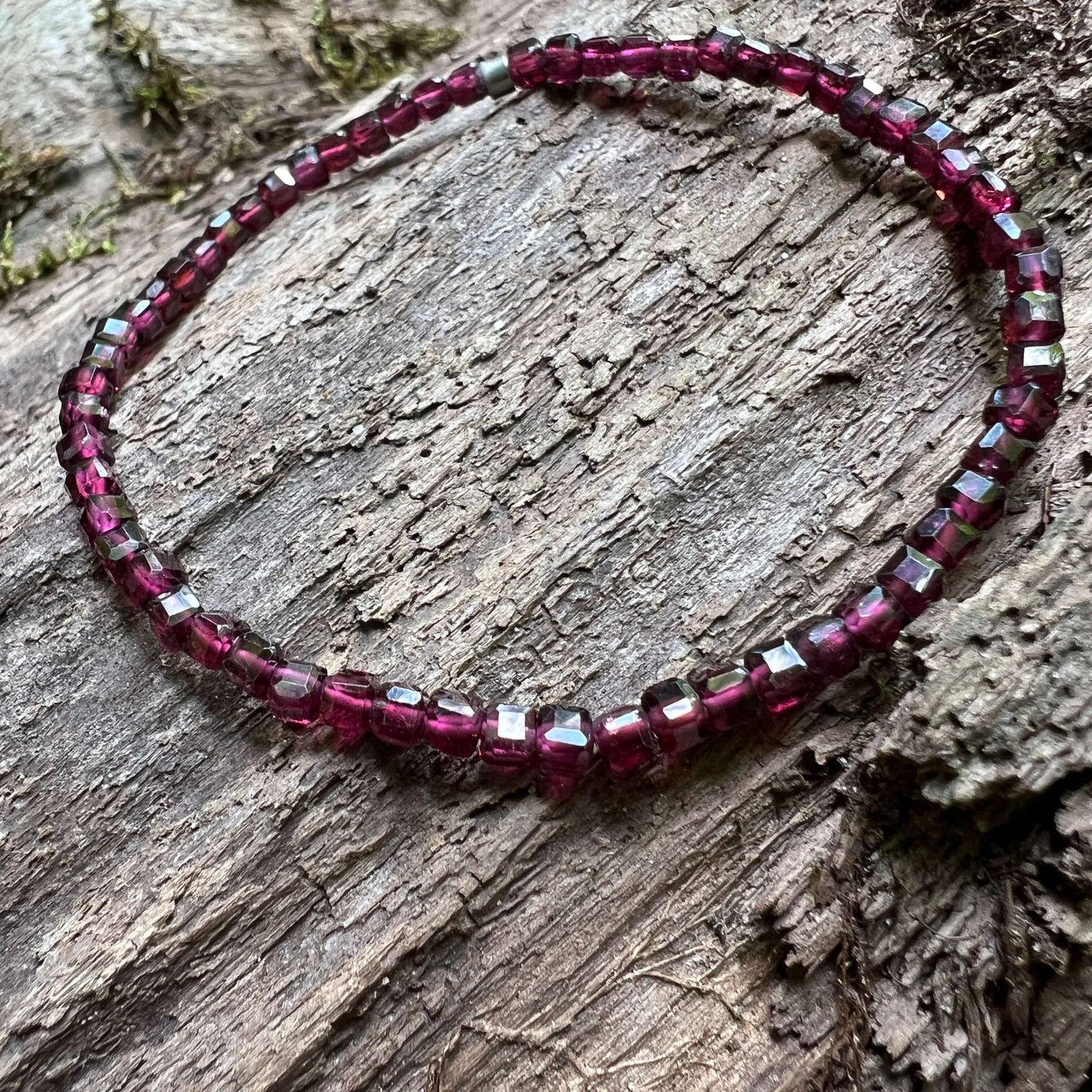 Purple Garnet Cube Bracelet - Subtle Radiance Collection