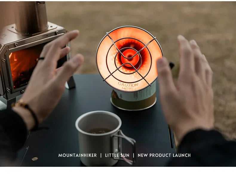 Mini SunGlow Portable Solar-Assisted Camping Stove for Outdoor Cooking & Warmth