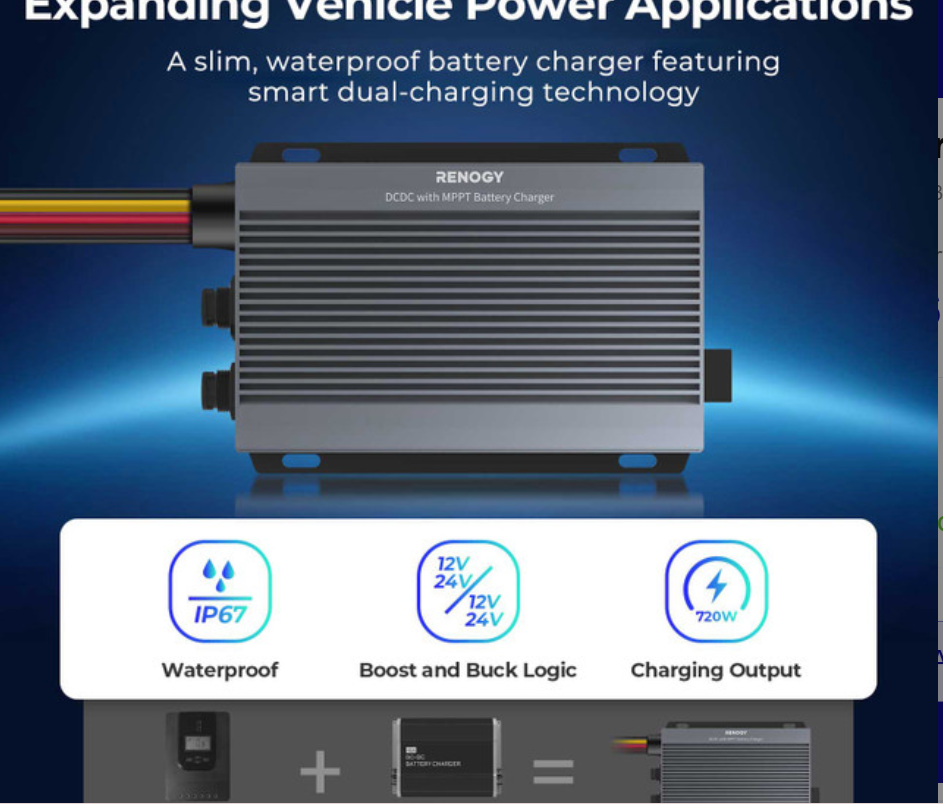Renogy IP67 50A DC-DC Battery Charger with MPPT & Bluetooth