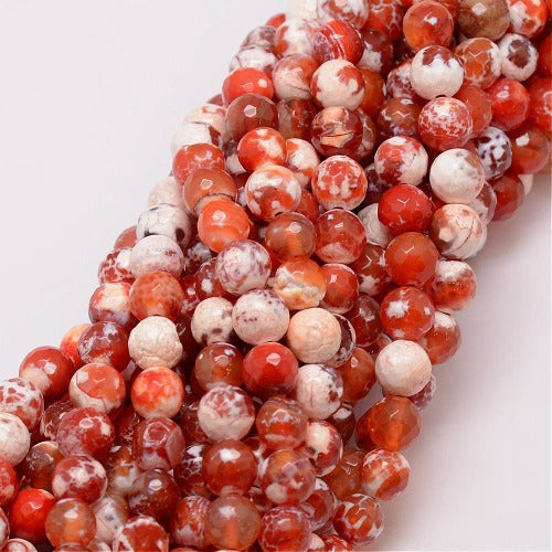 Fire Crackle Agate Orange Faceted Gemstone Bead - North America Solutions Ltd