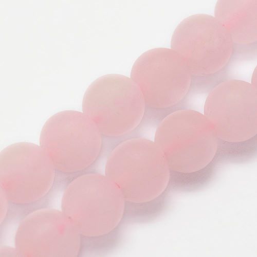 Rose Quartz Frosted Gemstone Bead - North America Solutions Ltd