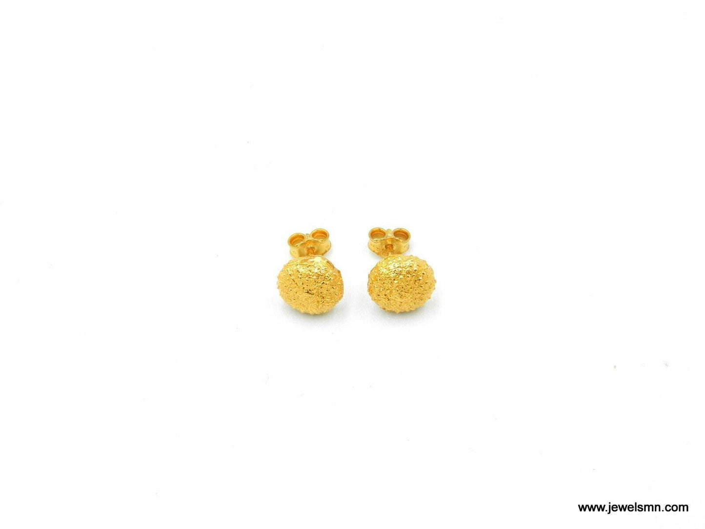 Sea Urchin Stud Earrings: Tiny Gold-Plated Nature Jewelry from Recycled Brass