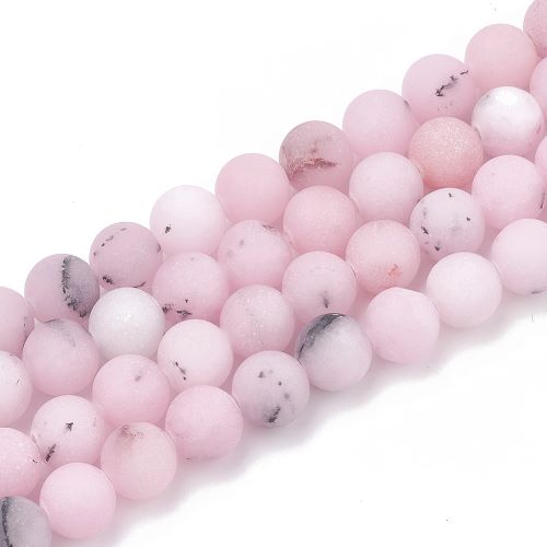 Pink Cherry Blossom Jasper Frosted Gemstone Bead - North America Solutions Ltd
