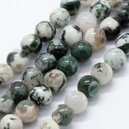 Green Tree Agate Gemstone Bead - North America Solutions Ltd